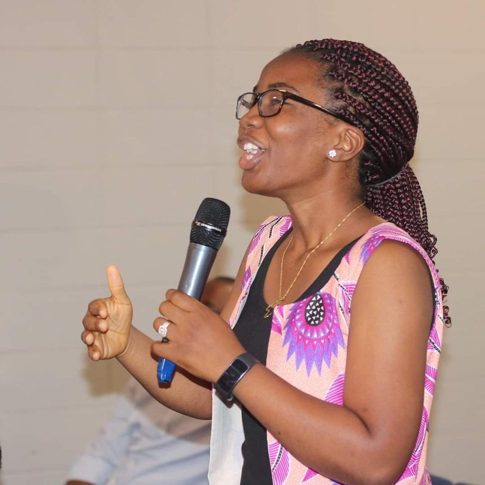 A participant sharing on the microphone