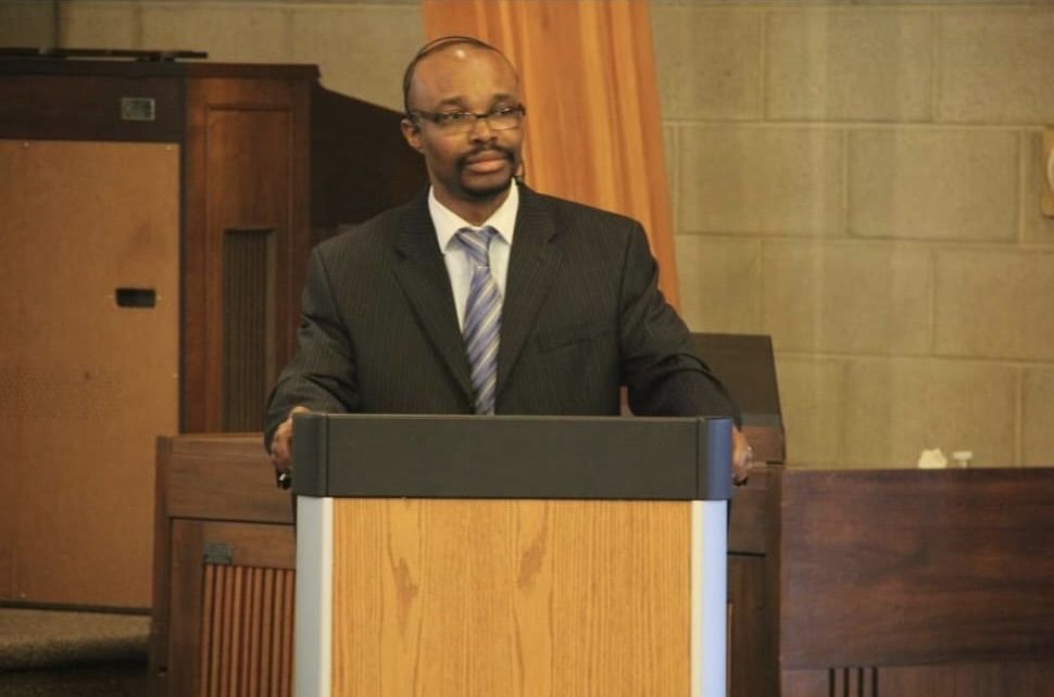 A speaker at the podium